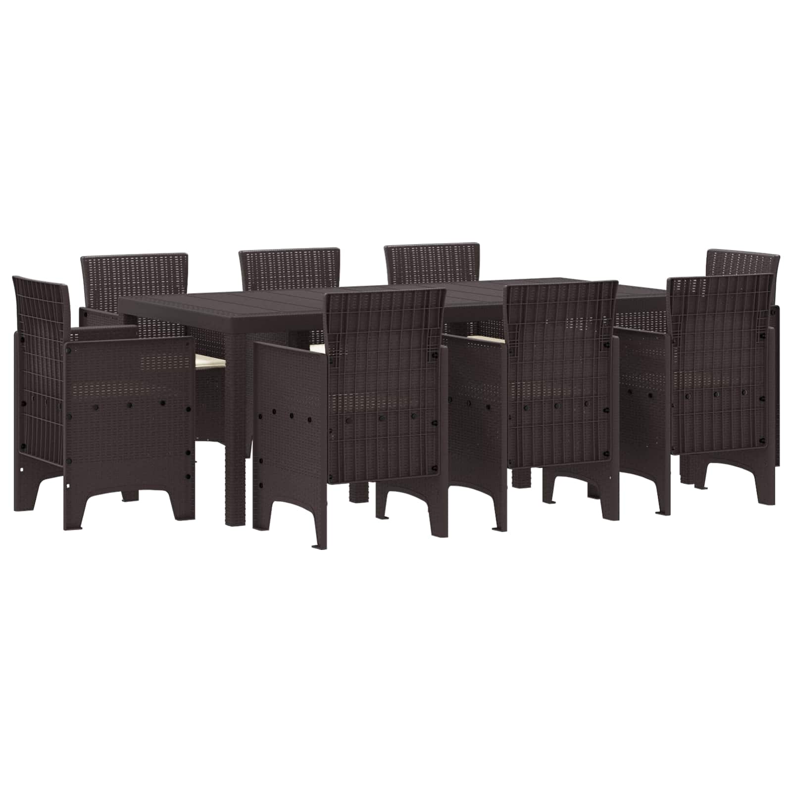 Tuin eettafelset 9 pcs Bruin Polypropyleen – afbeelding 1