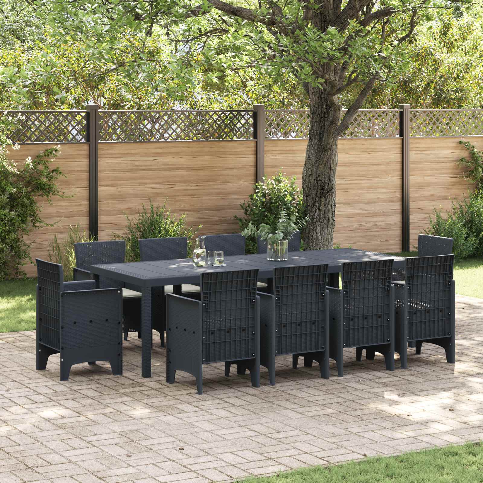 Tuin Eetset 11 pcs Antraciet Polypropyleen – afbeelding 1