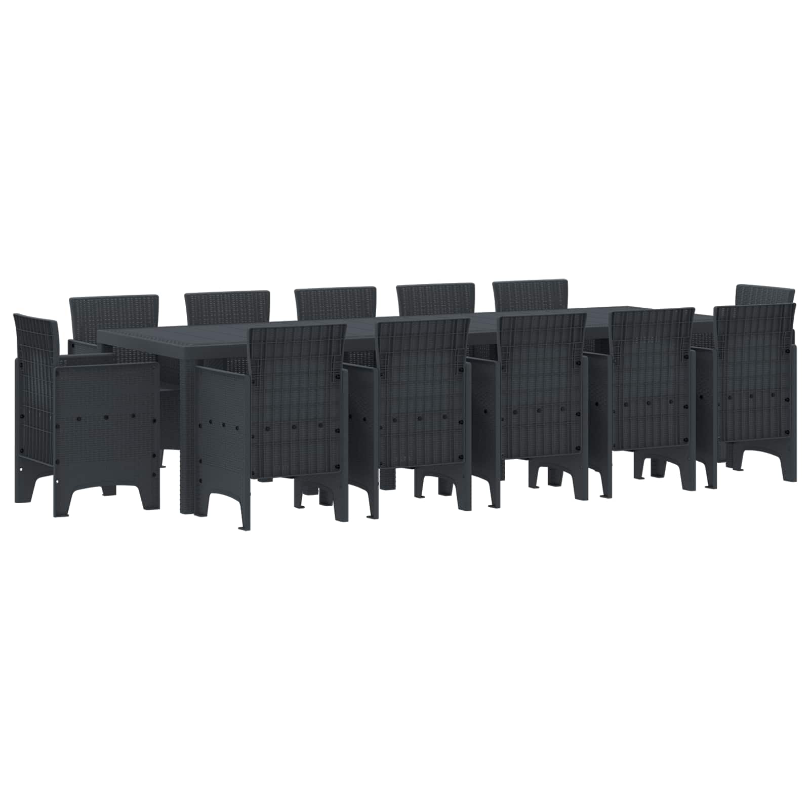 Tuin Eetset 13 pcs Antraciet Kunststof – afbeelding 1
