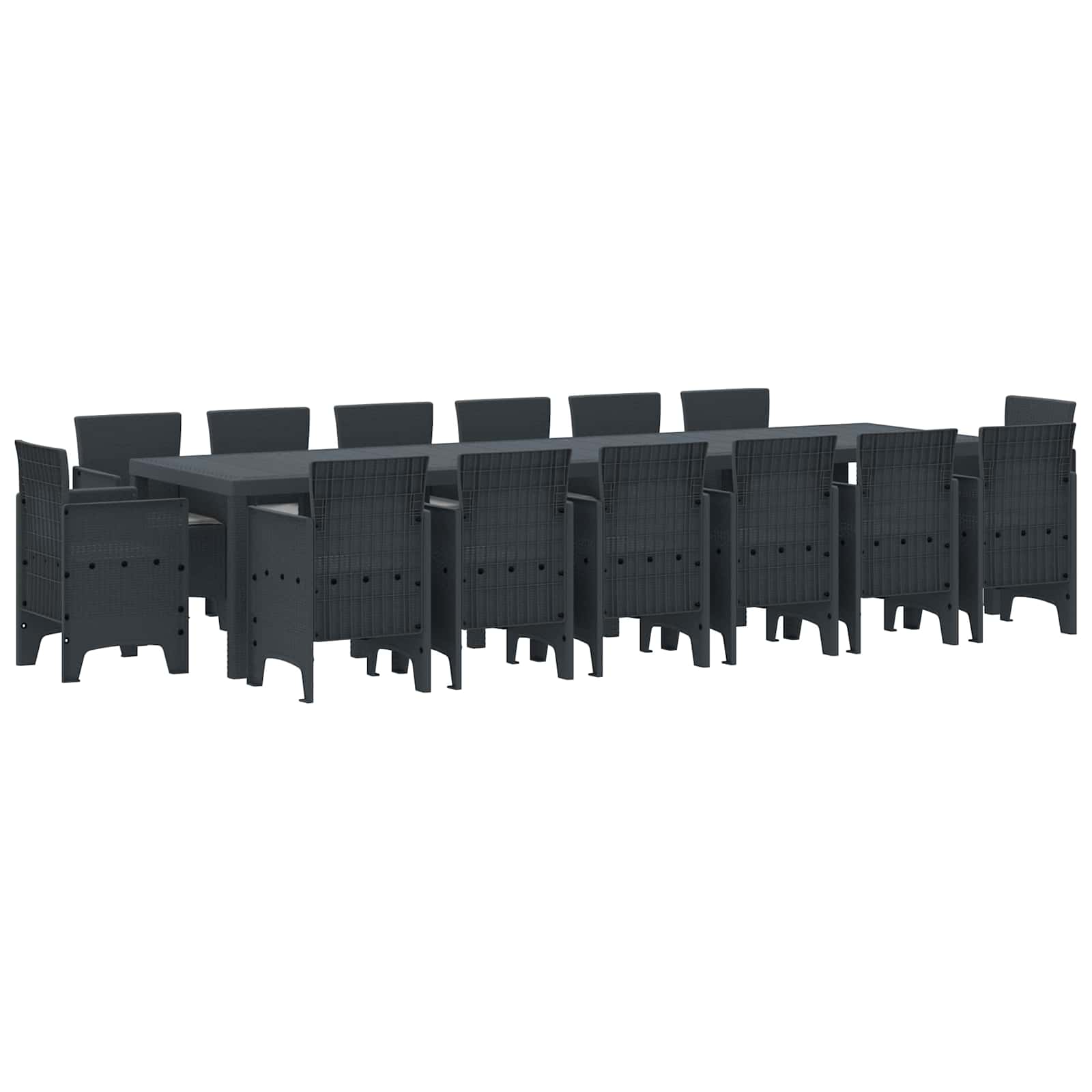 Tuin Eetset 15 pcs Antraciet Polt riet – afbeelding 1