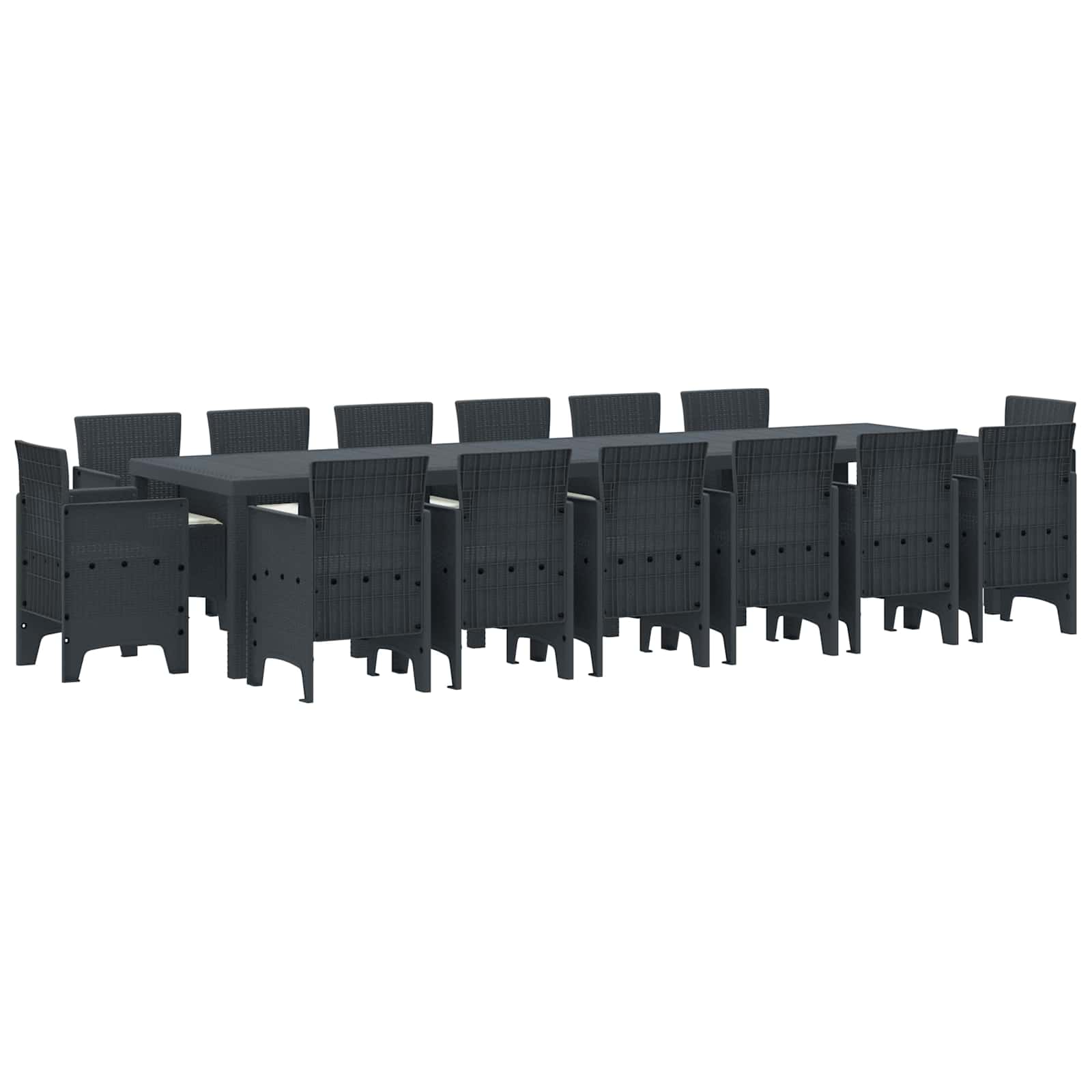 Tuin Eetset 15 pcs Antraciet Polt riet – afbeelding 1