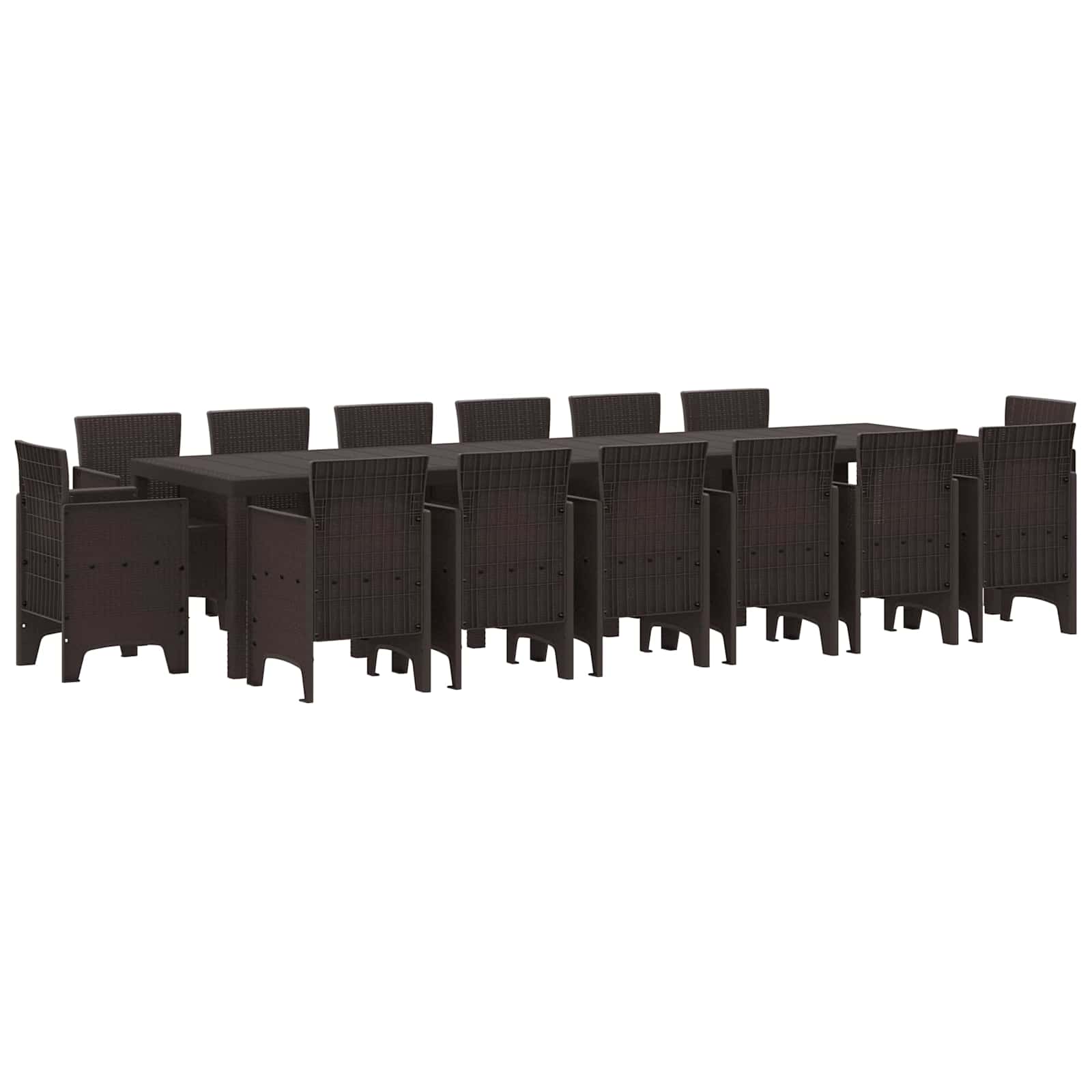 Tuin Eetset 15 pcs Bruin Polt riet