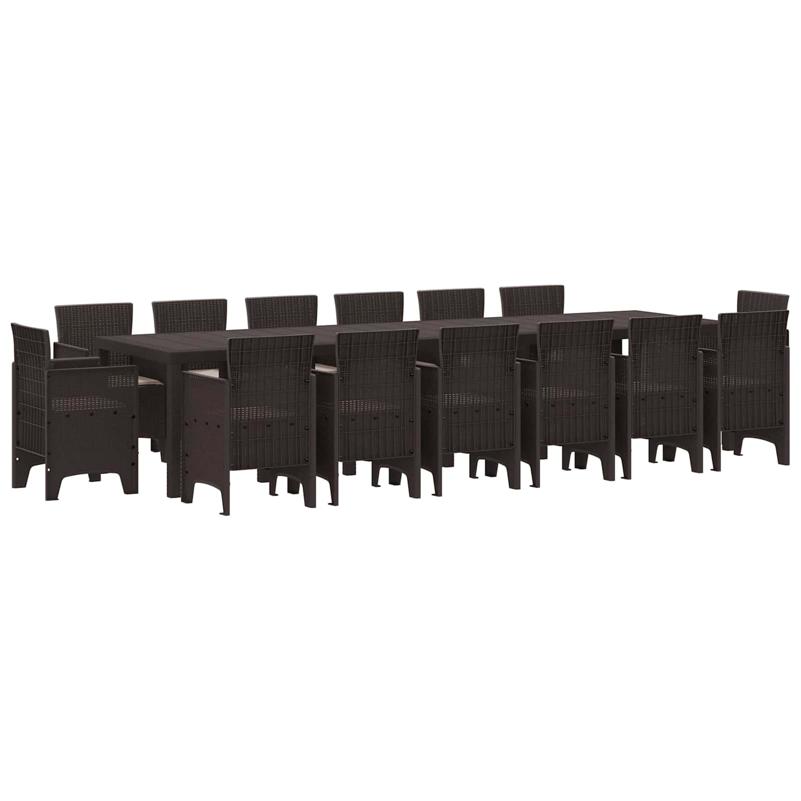 Tuin Eetset 15 pcs Bruin Polt riet – afbeelding 1