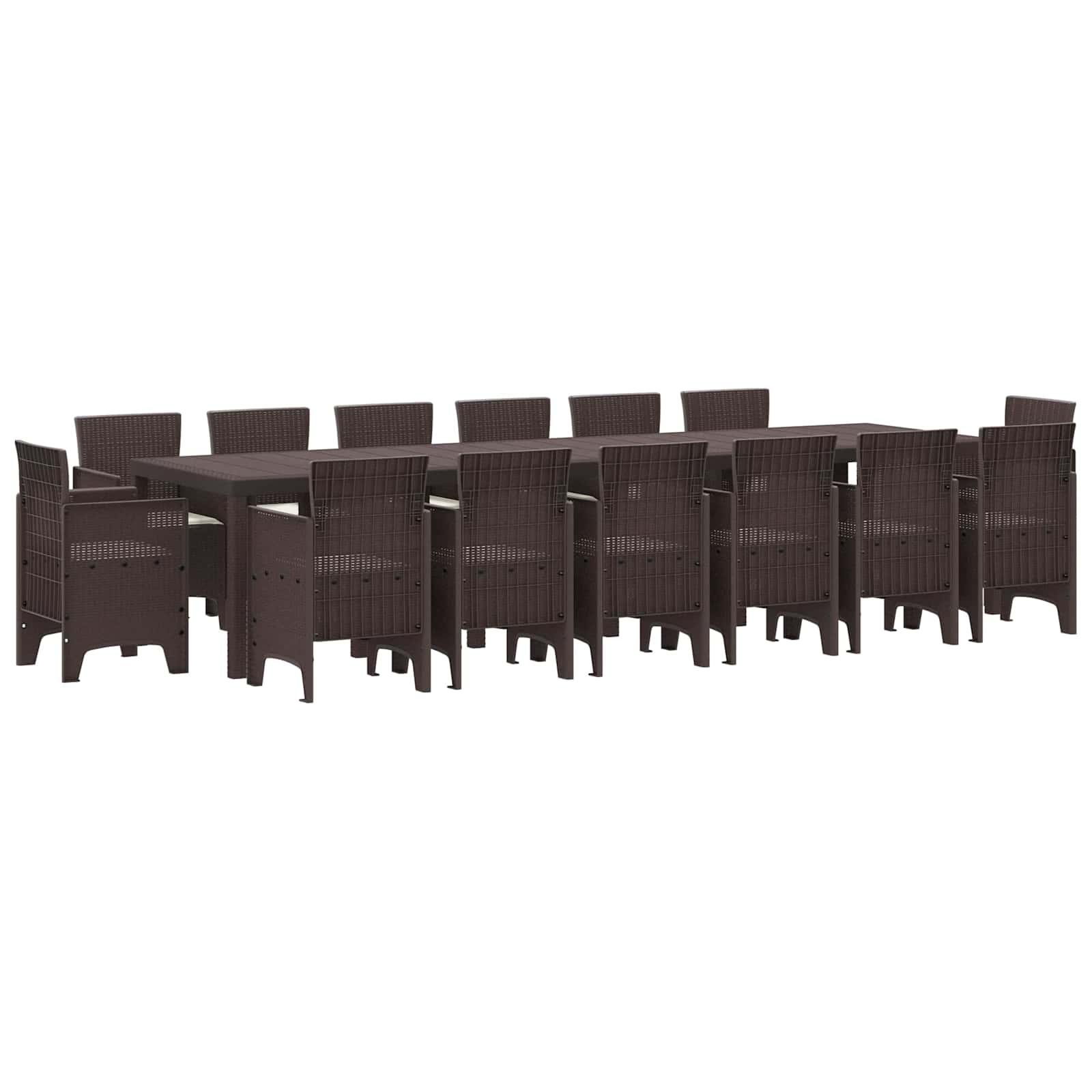 Tuin Eetset 15 pcs Bruin Polt riet – afbeelding 1