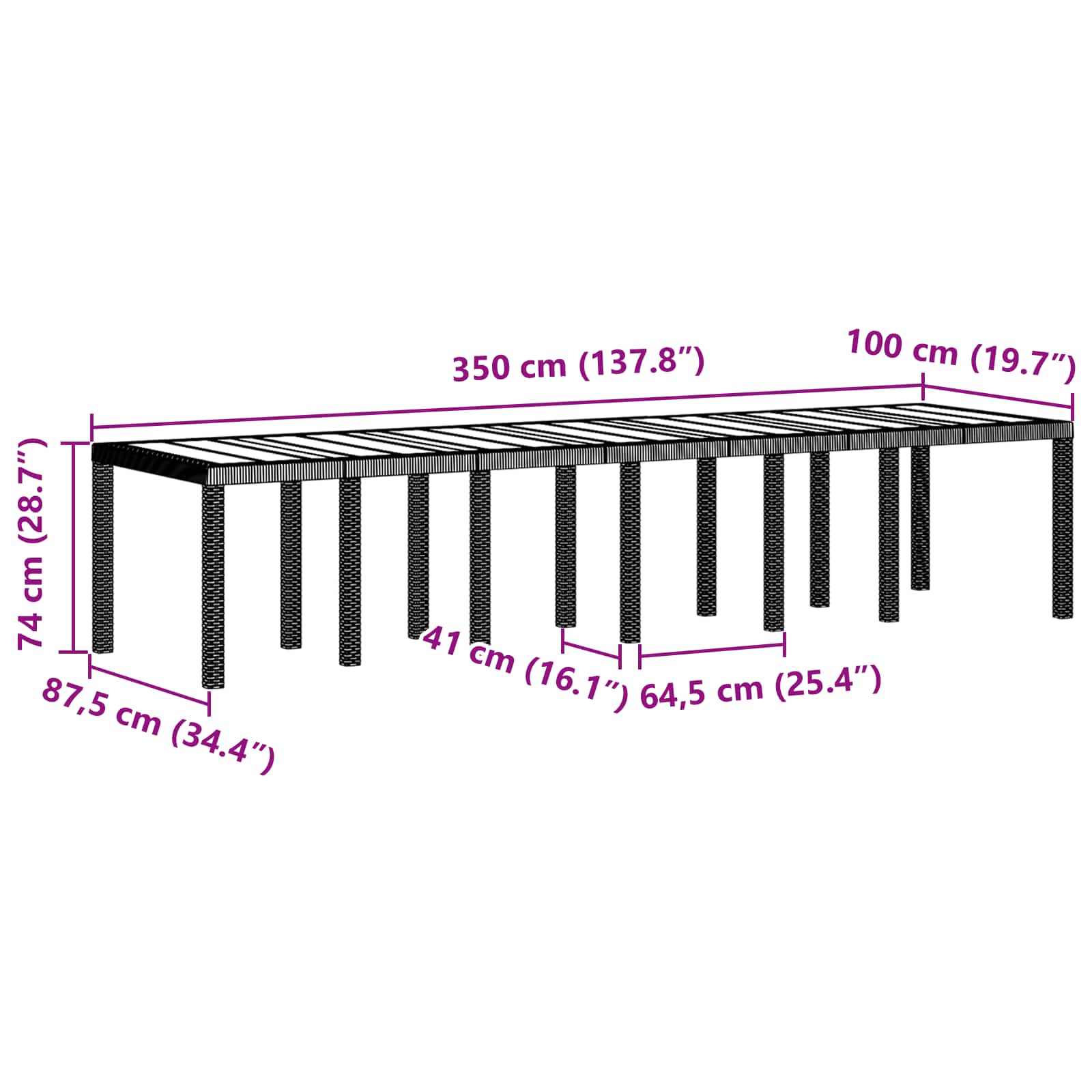 Tuin Eetset 15 pcs Bruin Polt riet – afbeelding 4