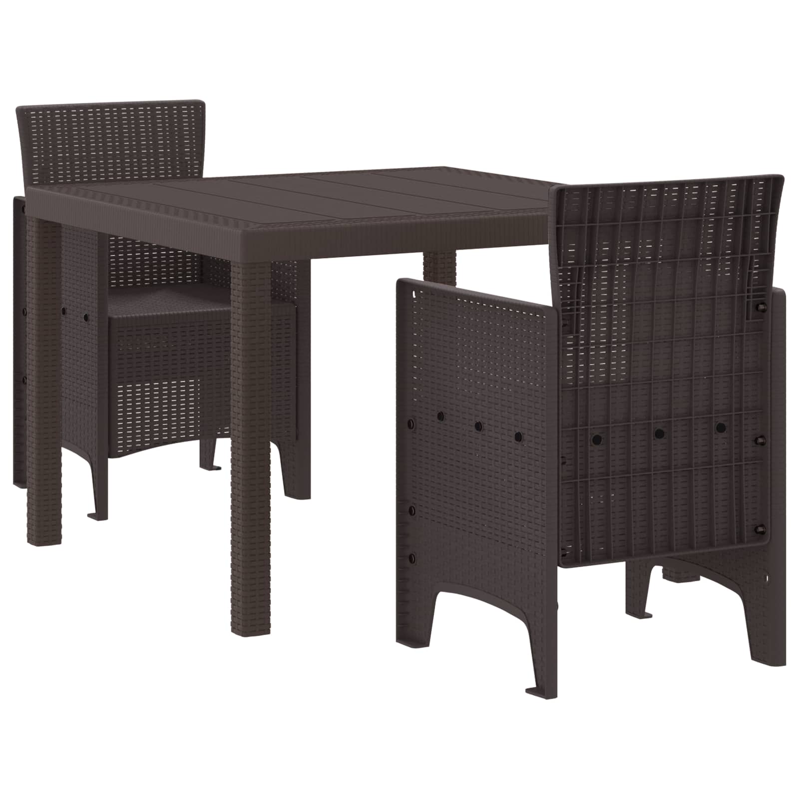 Tuin Eetset 3 pcs Bruin Polypropyleen – afbeelding 1