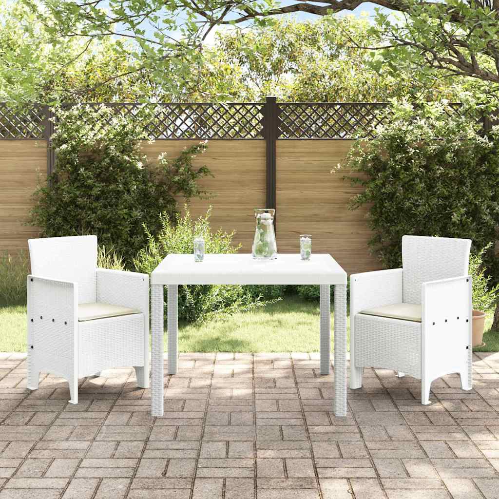 Tuin Eetset 3 st Wit Polypropyleen – afbeelding 1