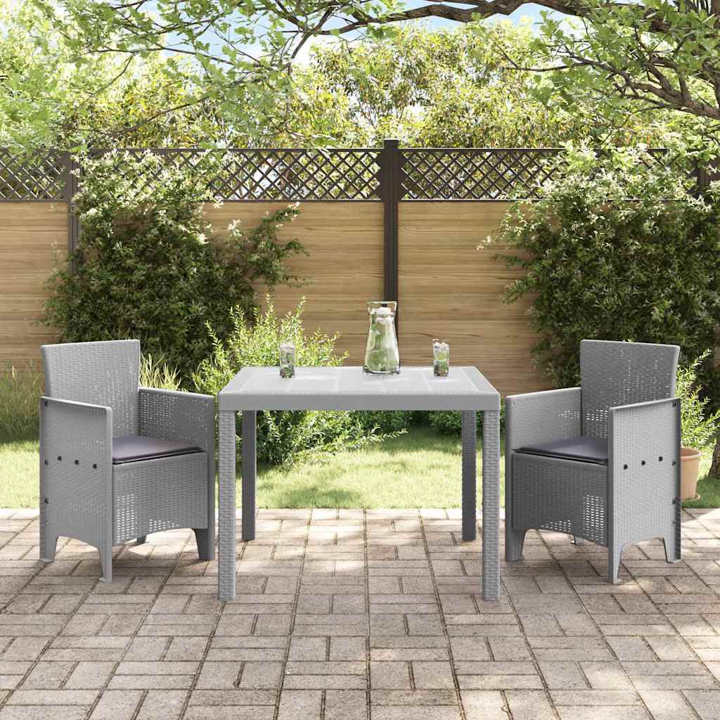 Tuin Eetset 3 st Lichtgrijs Polypropyleen – afbeelding 1