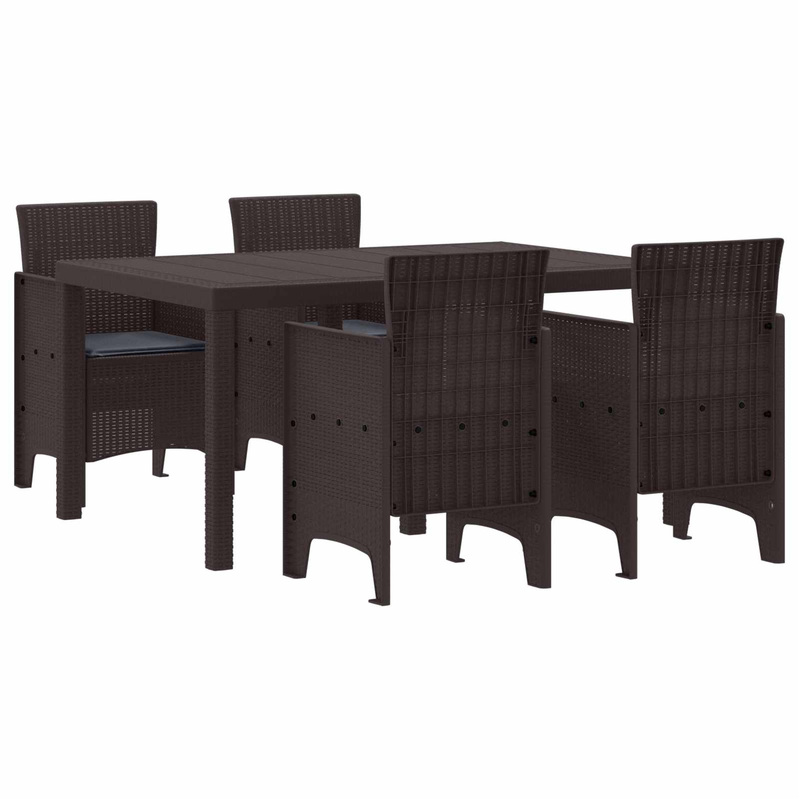 Tuin Eetset 5 pcs Bruin Polt riet – afbeelding 1