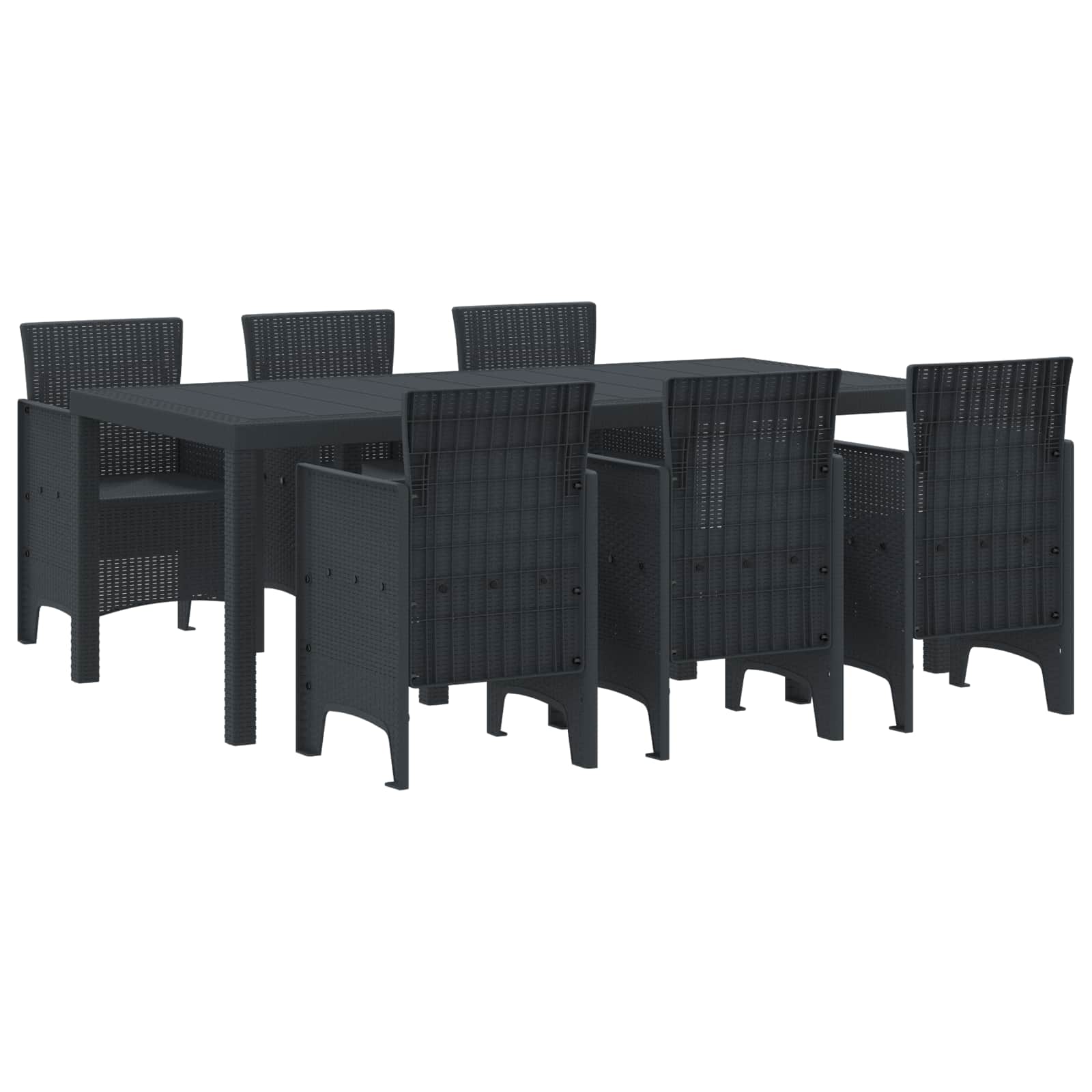 Tuin eettafelset 7 pcs Antracietkleurig Polypropyleen