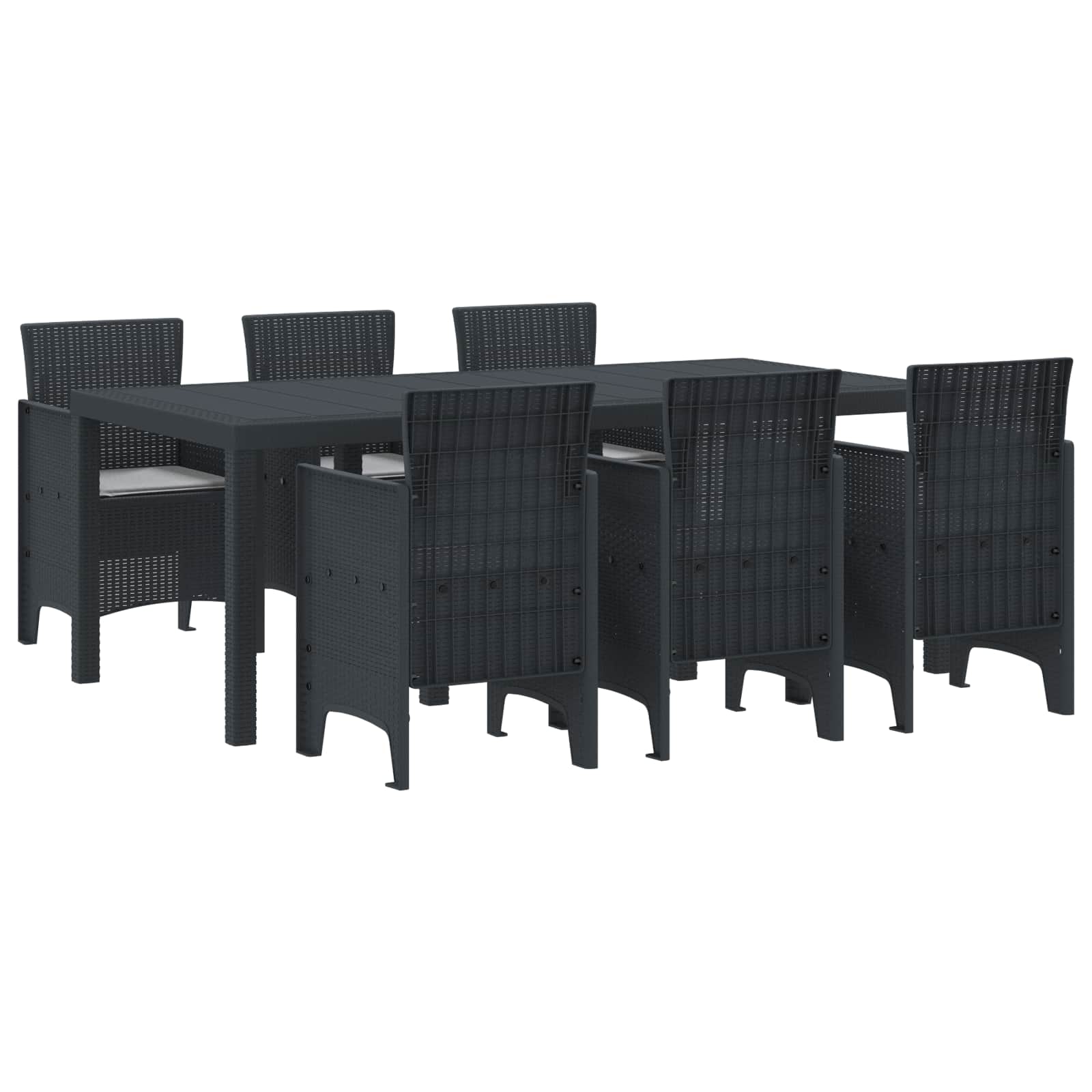 Tuin eettafelset 7 pcs Antracietkleurig Polypropyleen – afbeelding 1