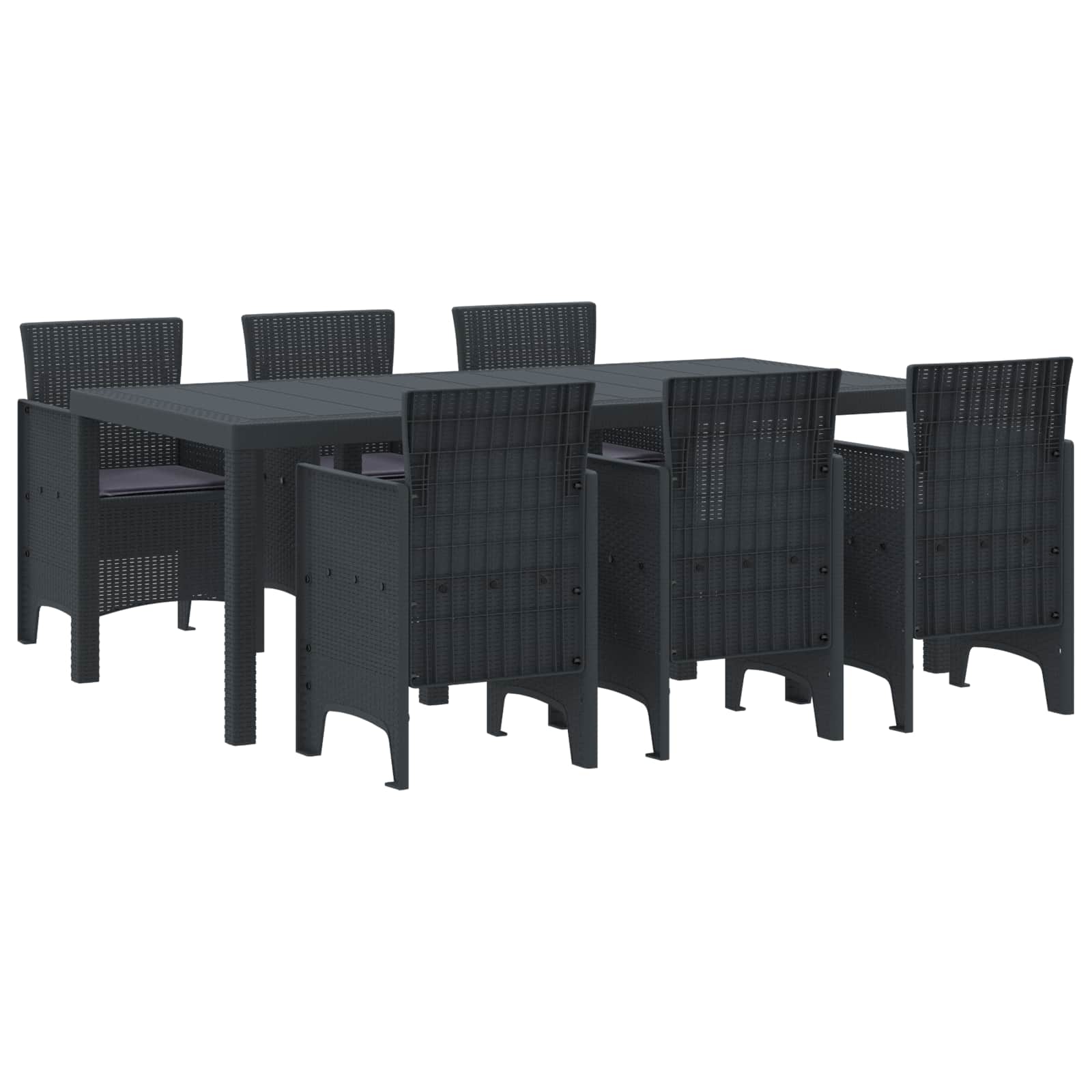 Tuin eettafelset 7 pcs Antracietkleurig Polypropyleen – afbeelding 1