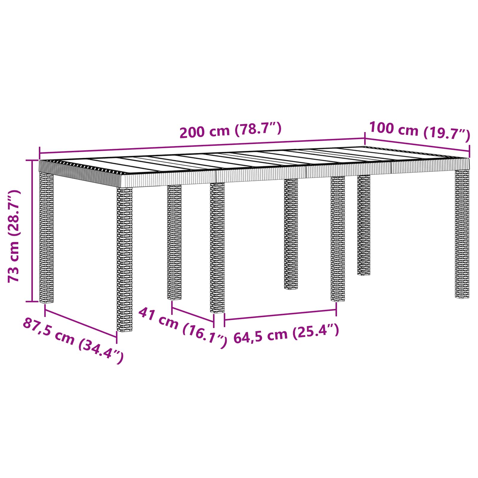 Tuin eettafelset 7 pcs Antracietkleurig Polypropyleen – afbeelding 4