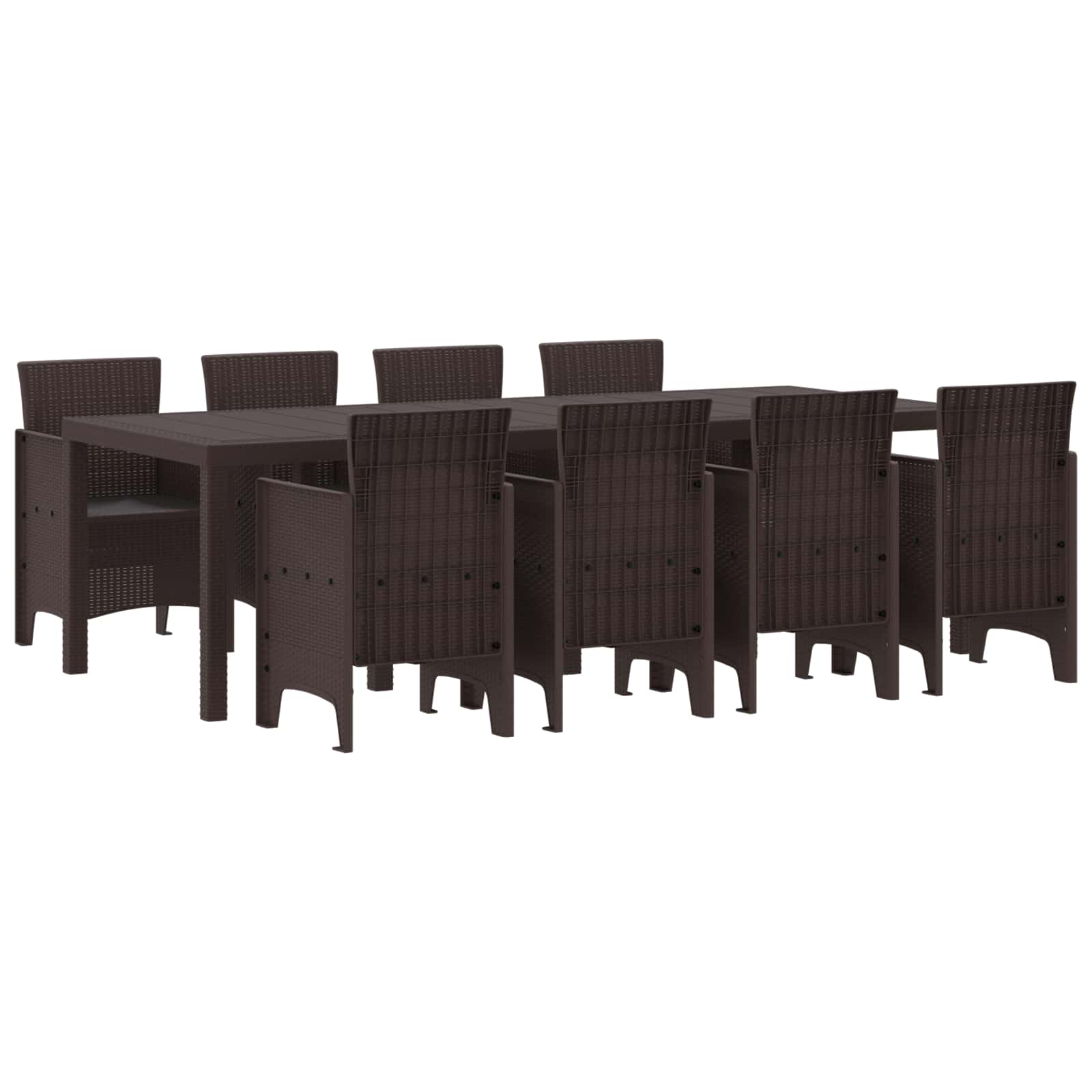Tuin Eetset 9 pcs Bruin Polypropyleen – afbeelding 2
