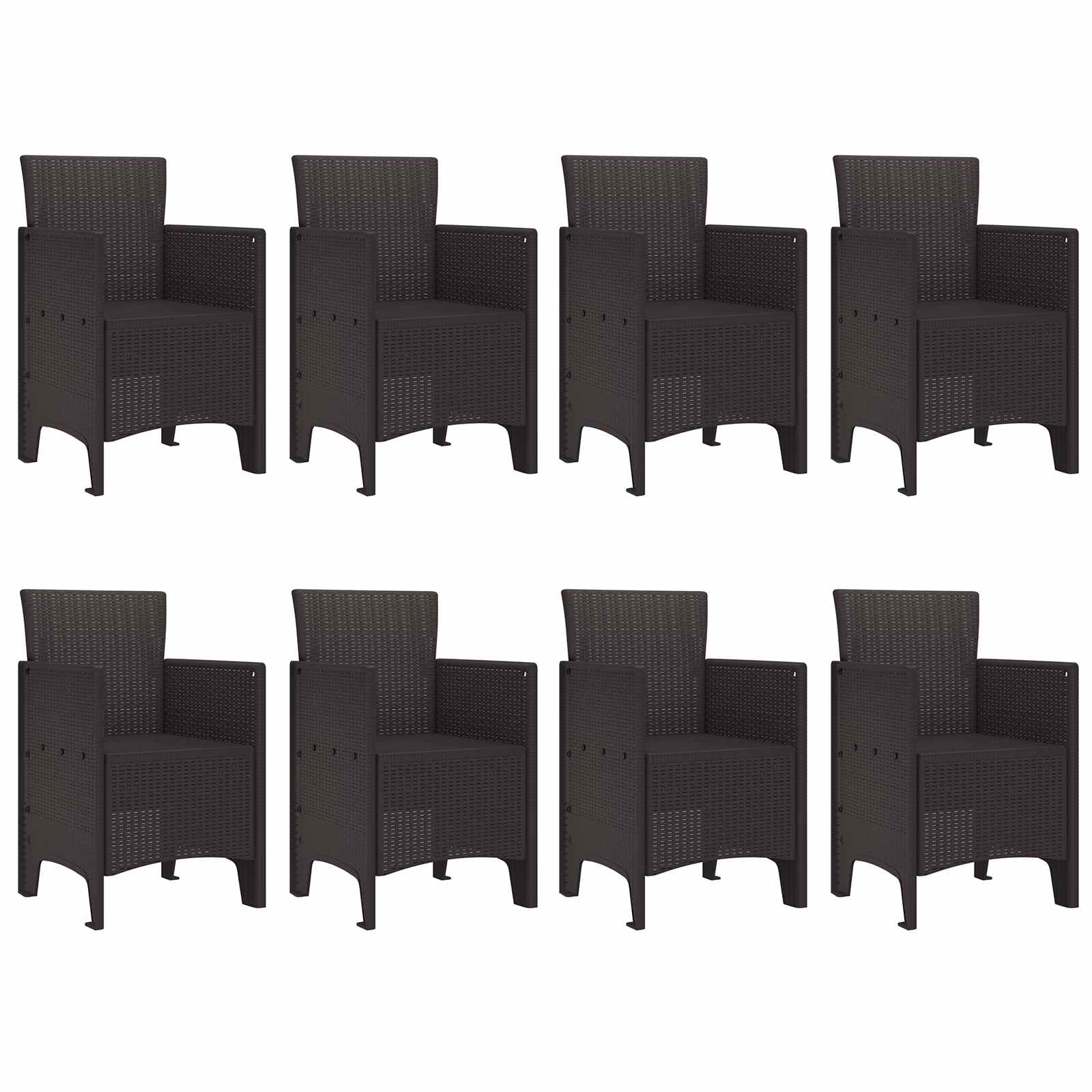 Tuin Eetset 9 pcs Bruin Polypropyleen – afbeelding 5
