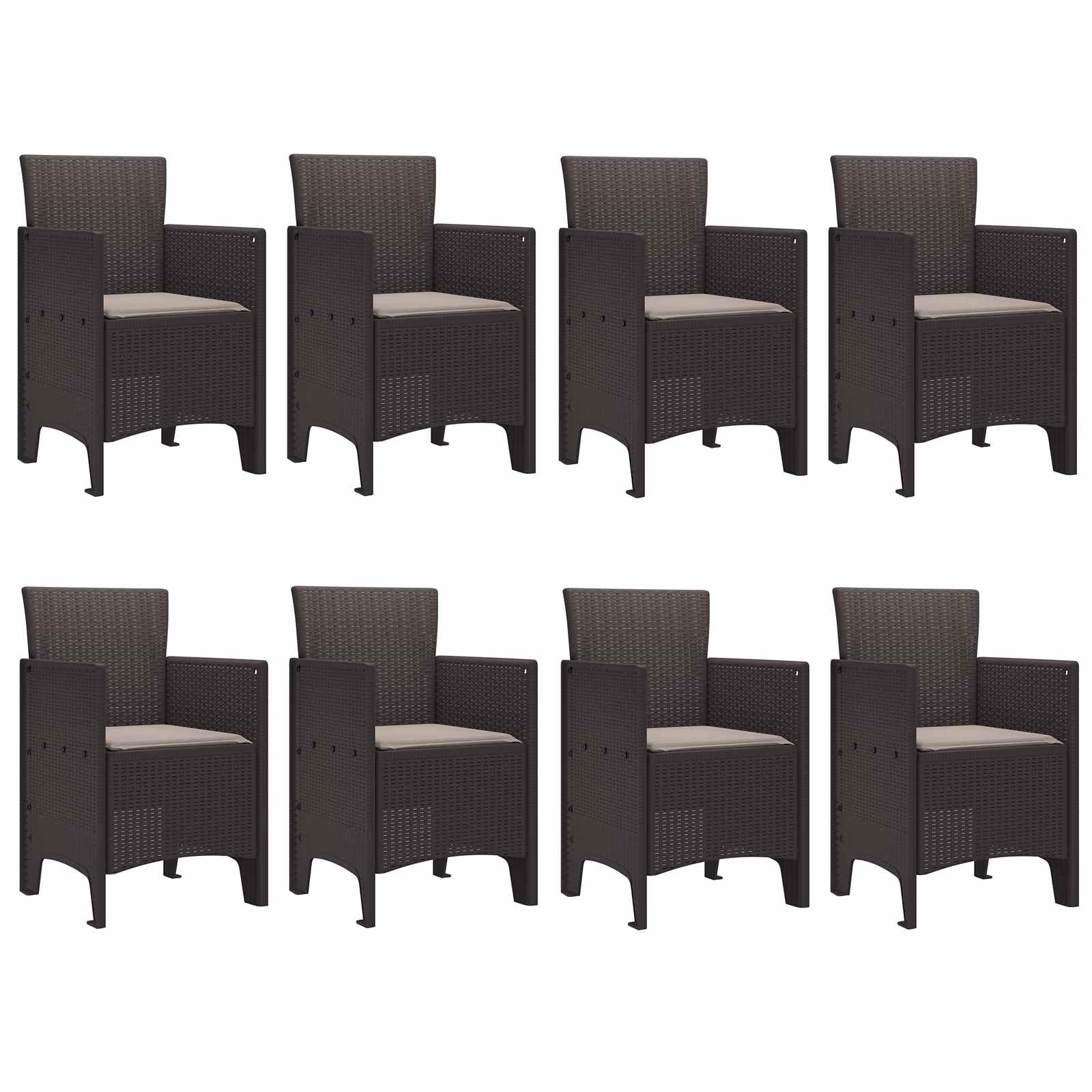 Tuin Eetset 9 pcs Bruin Polypropyleen – afbeelding 5