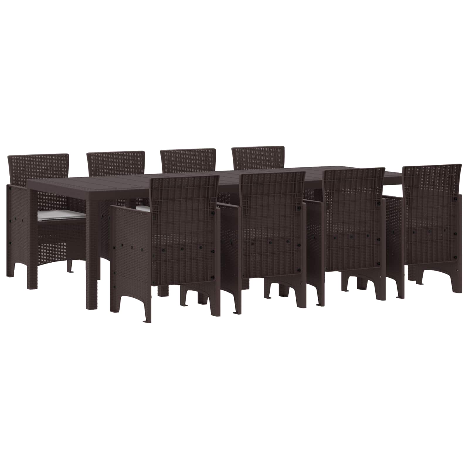 Tuin Eetset 9 pcs Bruin Polypropyleen – afbeelding 2