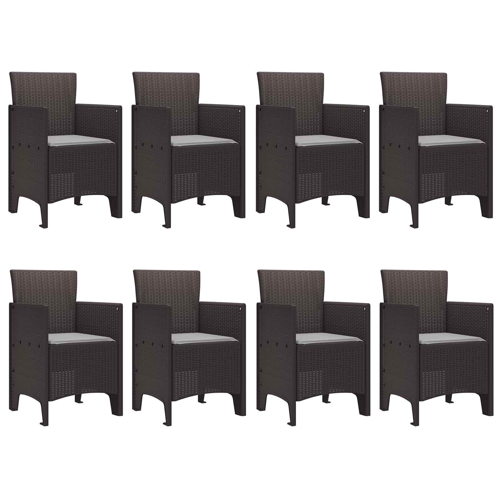 Tuin Eetset 9 pcs Bruin Polypropyleen – afbeelding 5