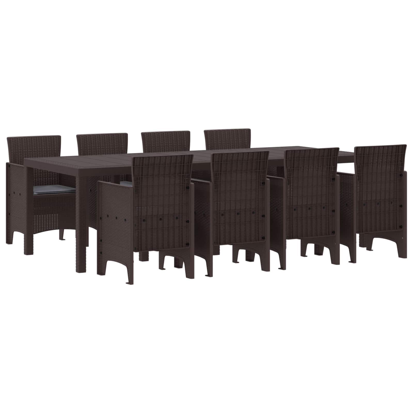 Tuin Eetset 9 pcs Bruin Polypropyleen – afbeelding 2