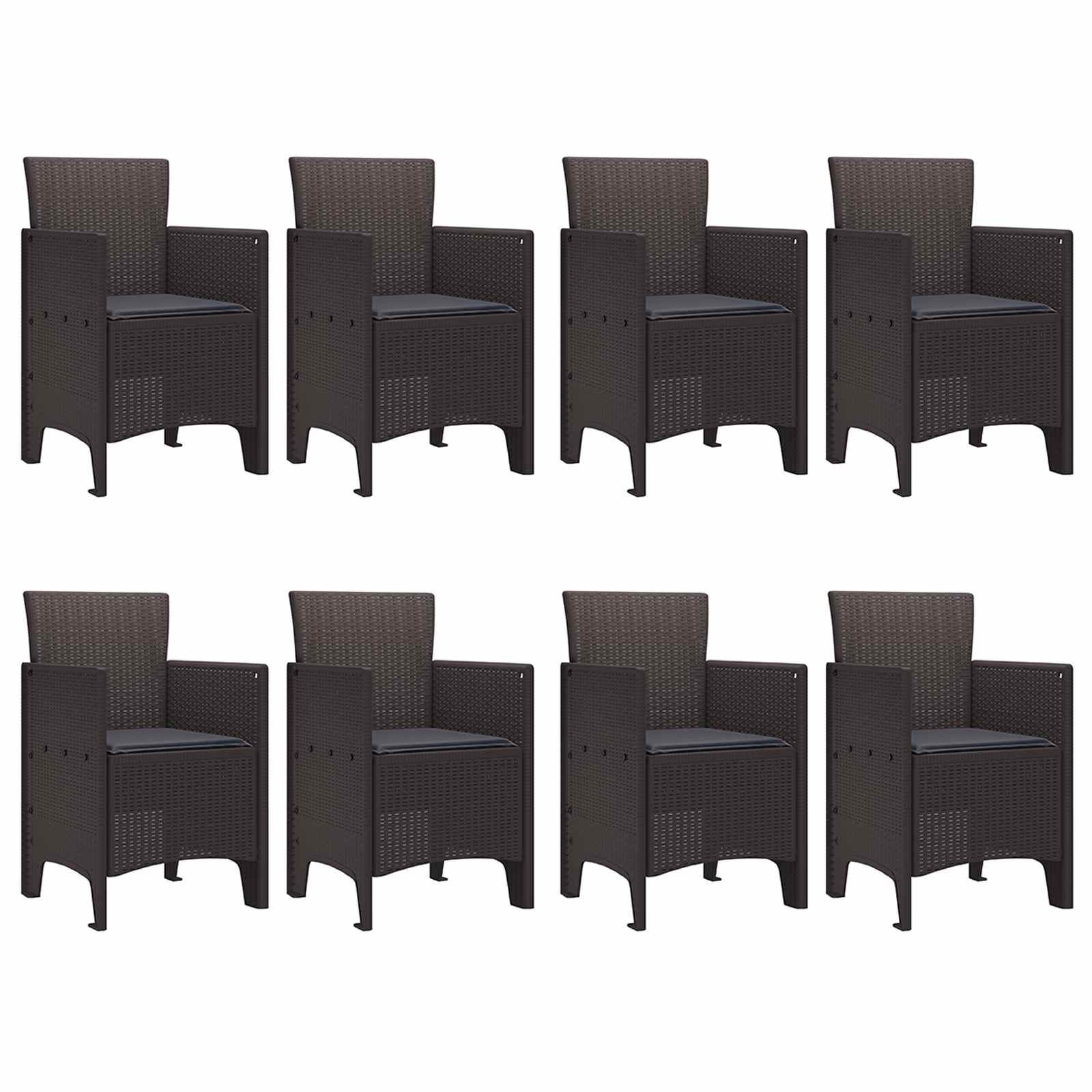 Tuin Eetset 9 pcs Bruin Polypropyleen – afbeelding 5