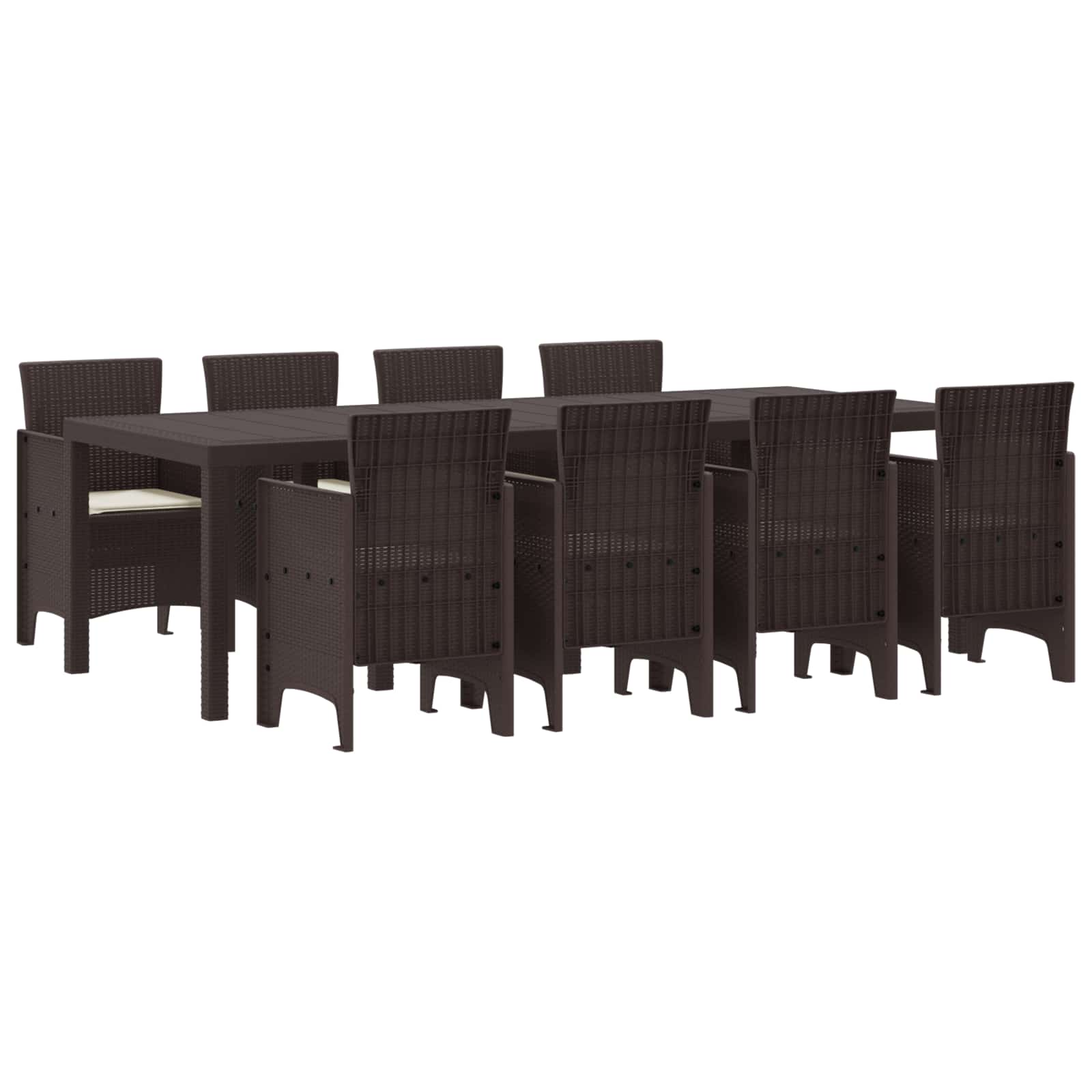 Tuin Eetset 9 pcs Bruin Polypropyleen – afbeelding 2