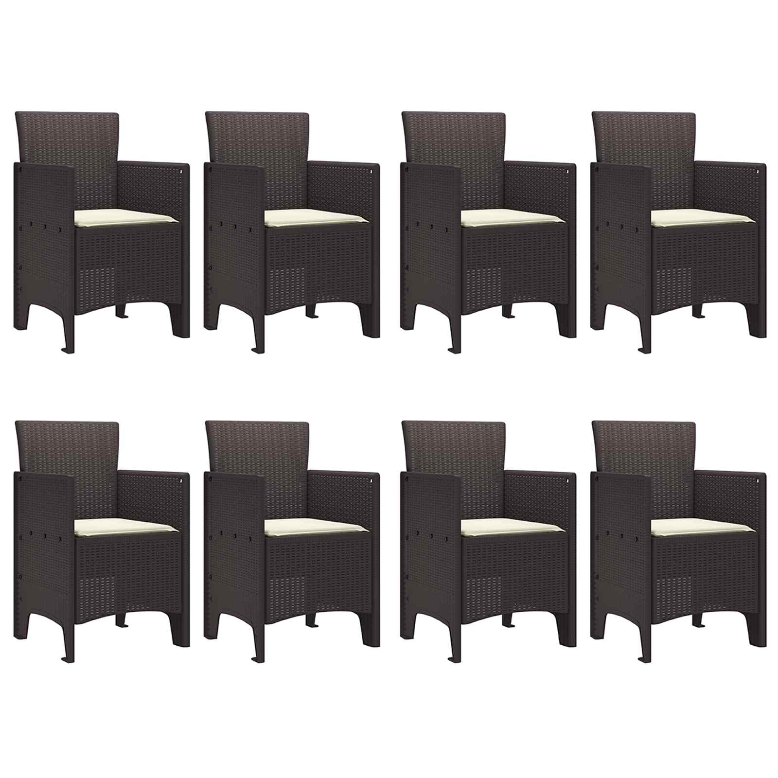 Tuin Eetset 9 pcs Bruin Polypropyleen – afbeelding 5