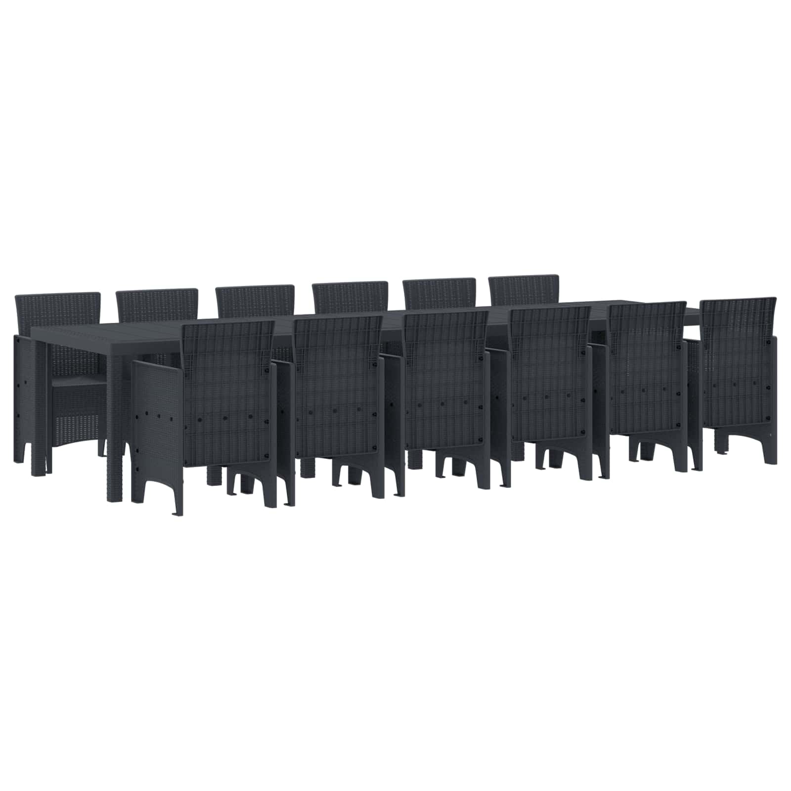 Tuin Eetset 13 pcs Antraciet Polt riet – afbeelding 1