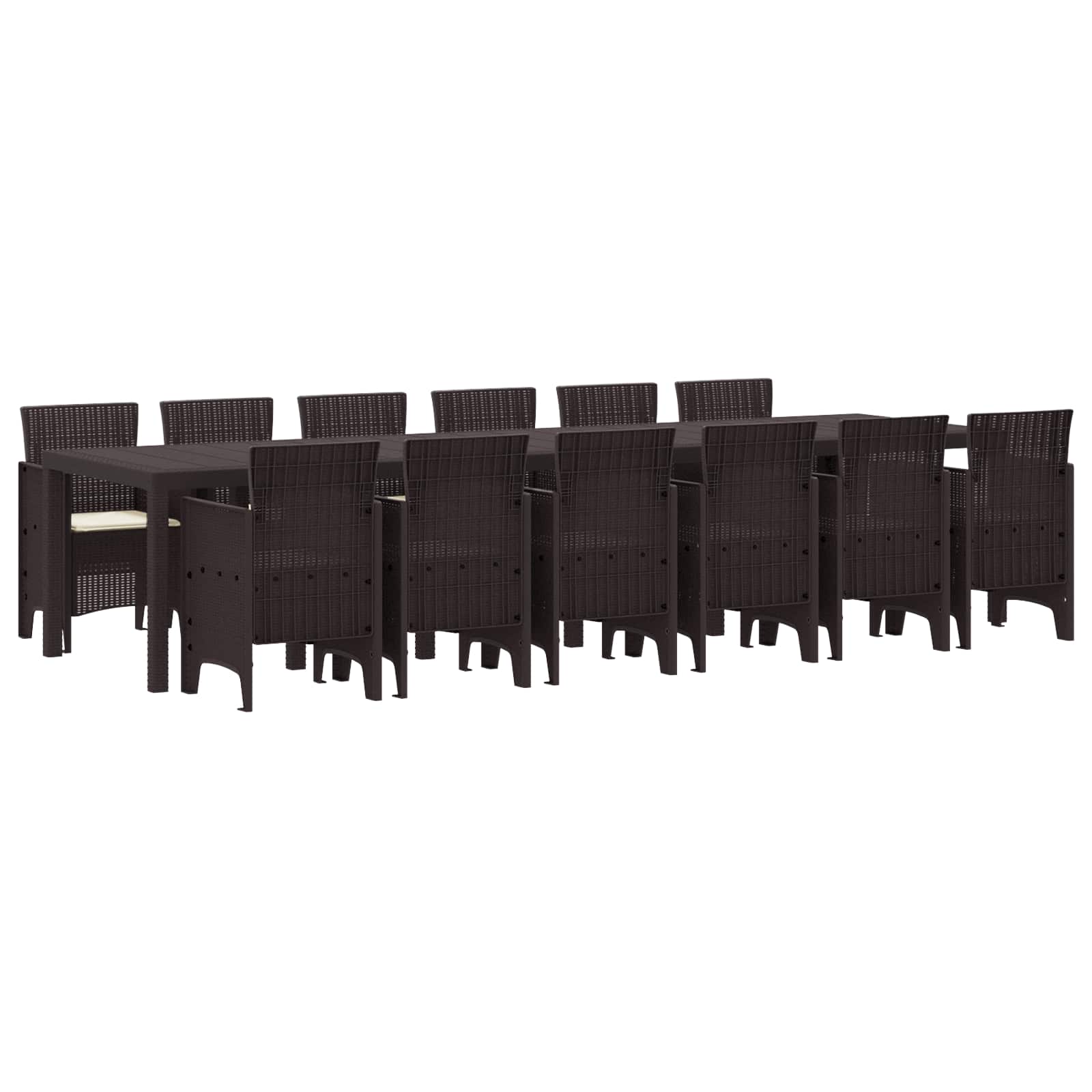 Tuin Eetset 13 pcs Bruin Polt riet – afbeelding 1