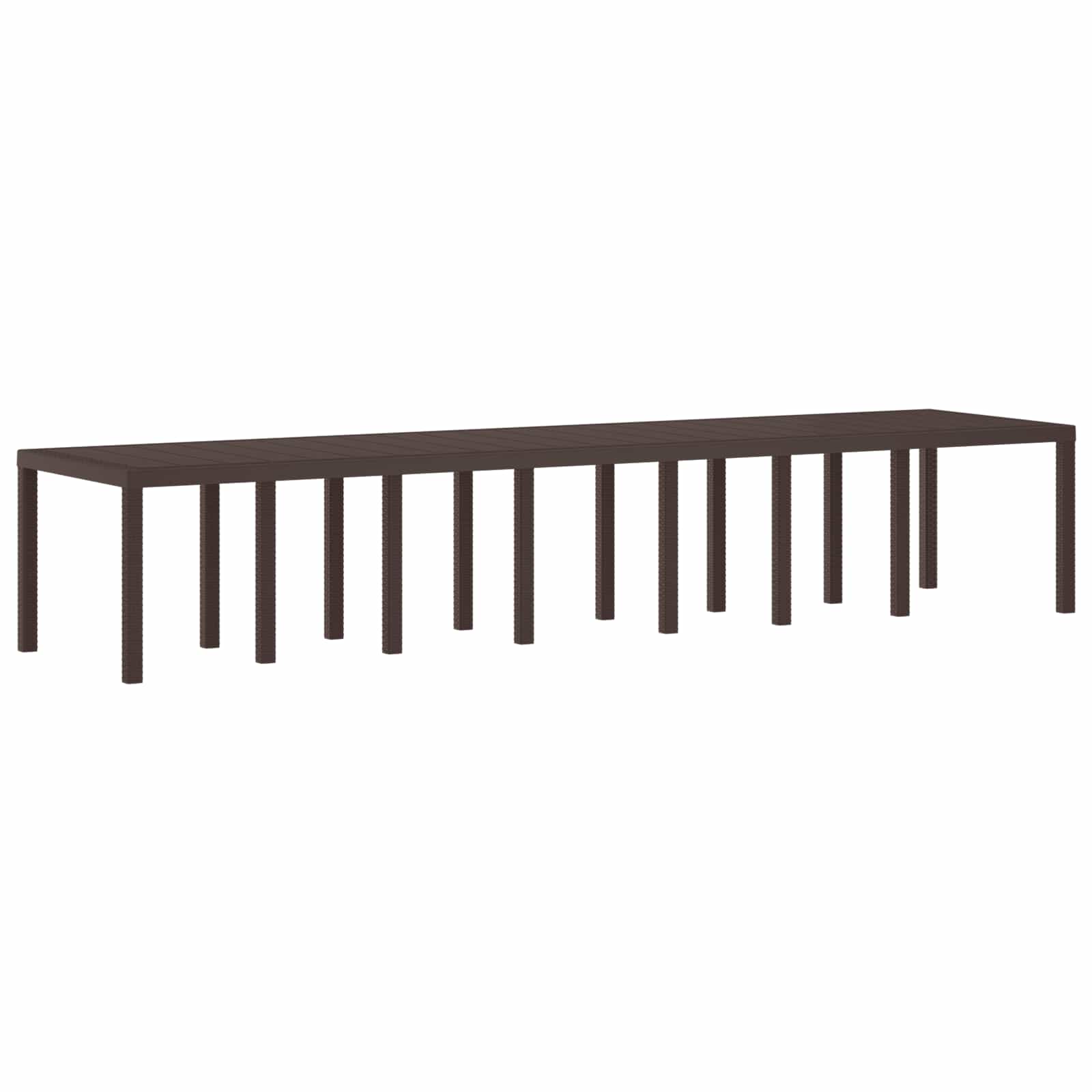 Tuin Eettafelset met kussens met kussen 15 pcs Bruin PP – afbeelding 4