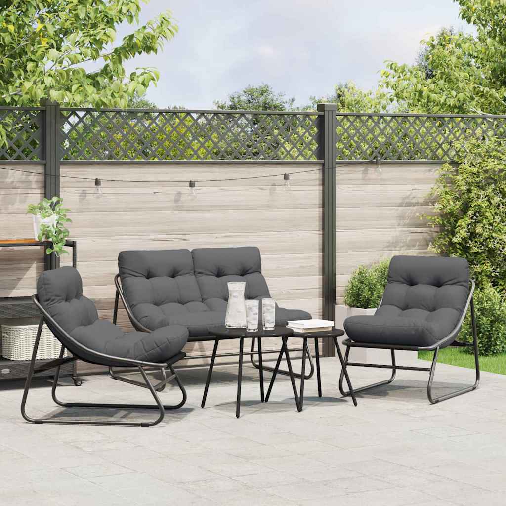 Tuin eettafelset 5 pcs Zwart Staal – afbeelding 1