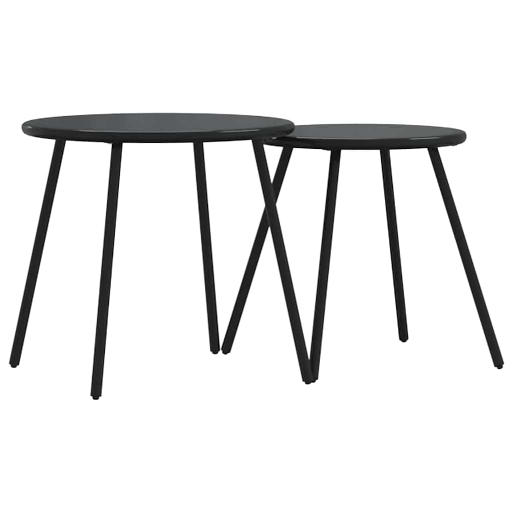 Tuin eettafelset 5 pcs Zwart Staal – afbeelding 9