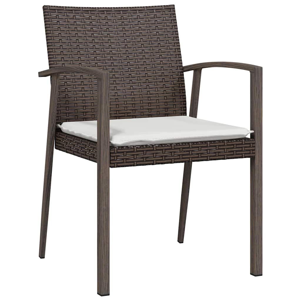 Tuin eettafelset 3 pcs Bruin en zwart PE Rattan – afbeelding 6