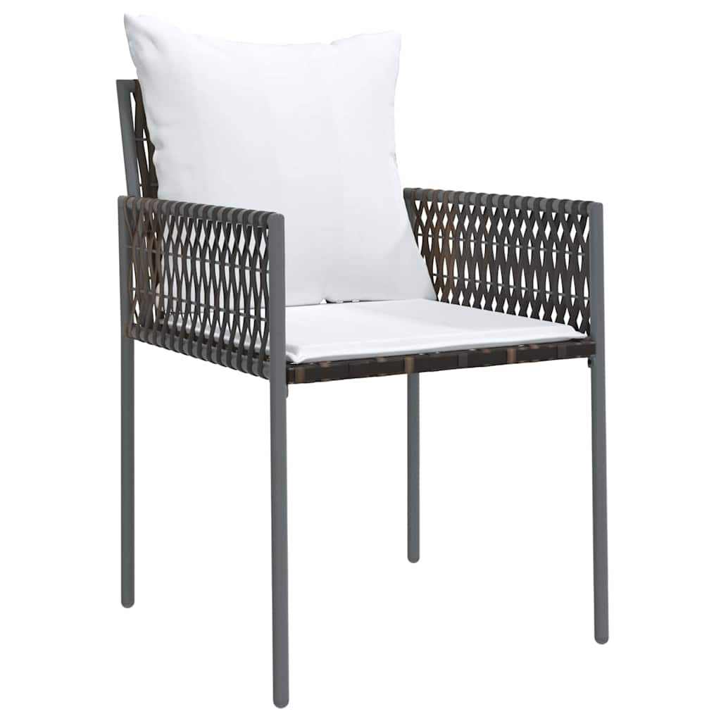 Tuin eettafelset 9 pcs Bruin en zwart PE Rattan – afbeelding 6