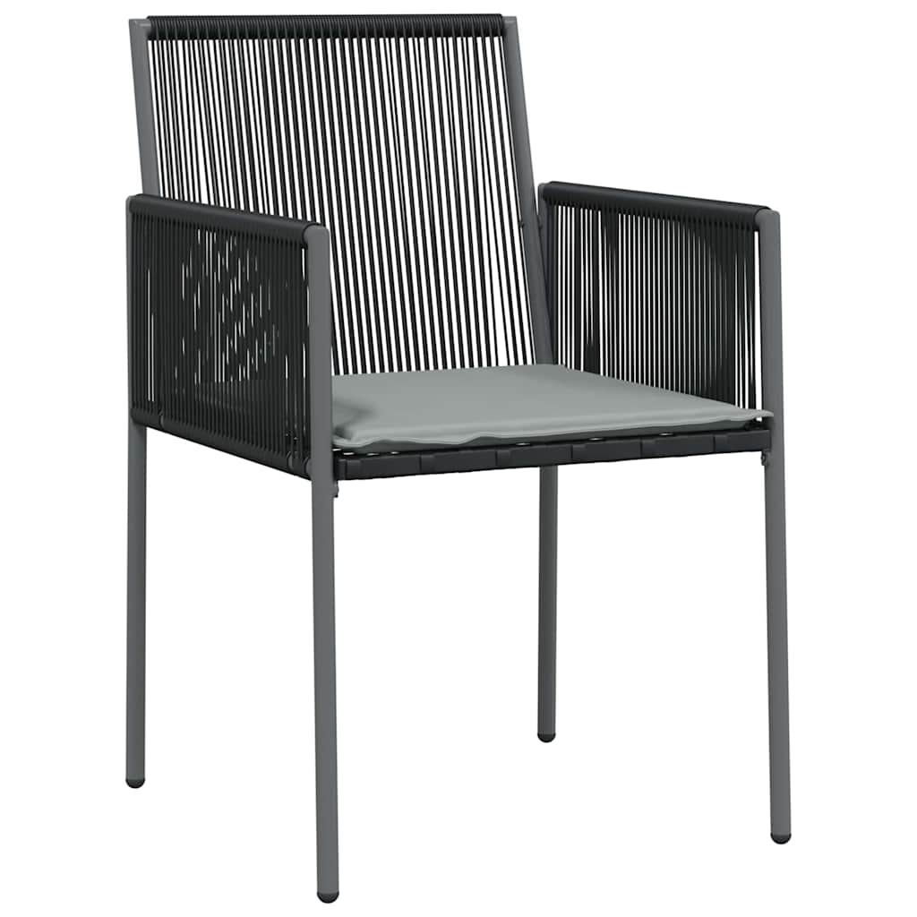Tuin eettafelset 5 pcs Zwart PE Rattan – afbeelding 6