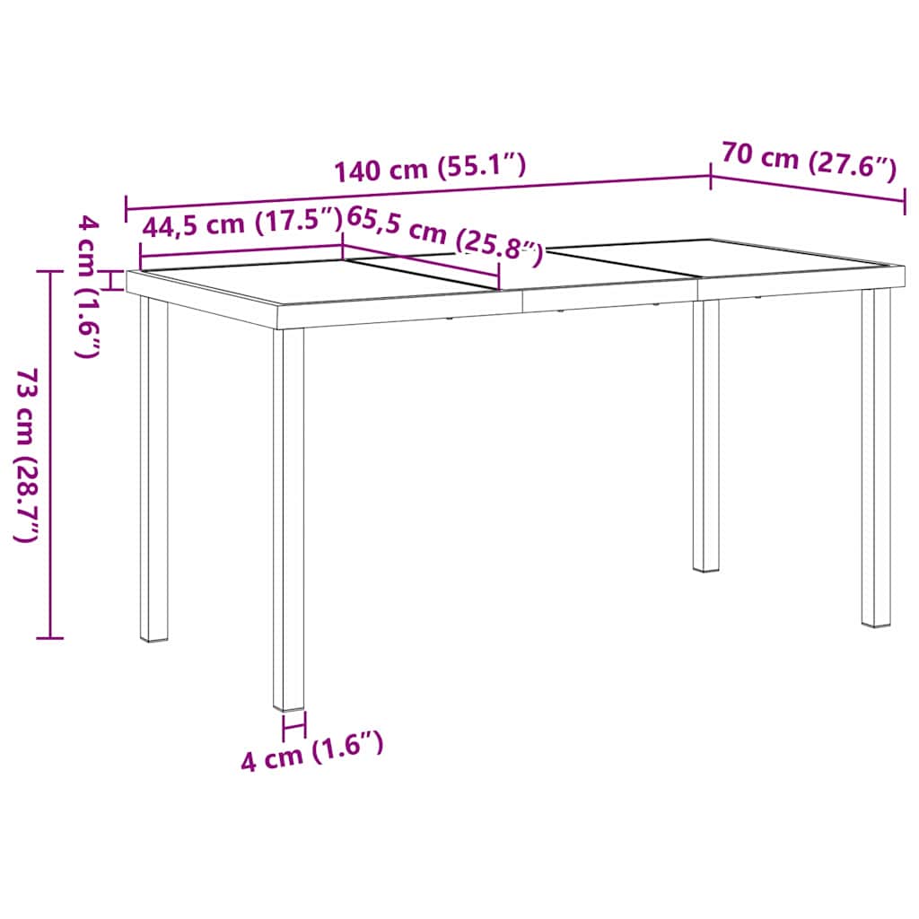 Tuin eettafelset 5 pcs Zwart Gepoedercoat staal – afbeelding 11