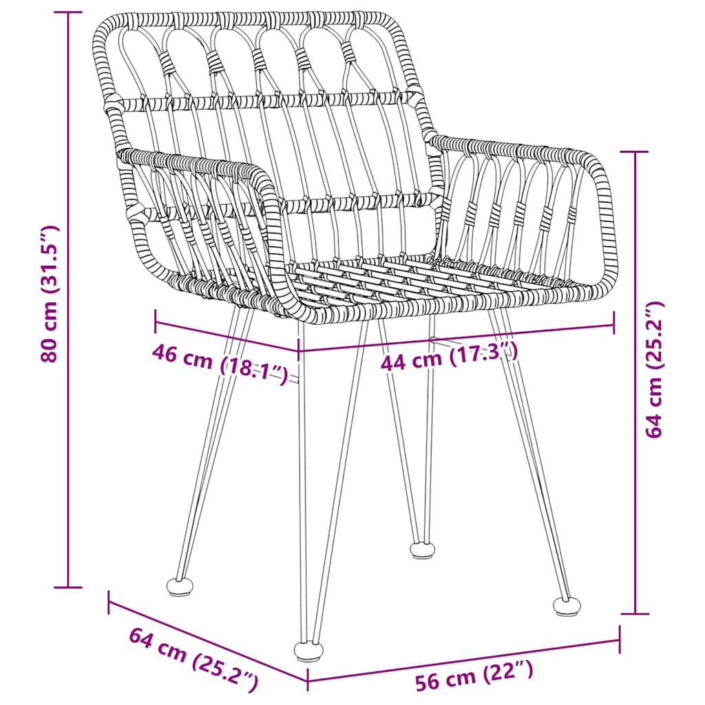Tuin eettafelset 5 pcs Bruin Gepoedercoat staal – afbeelding 10