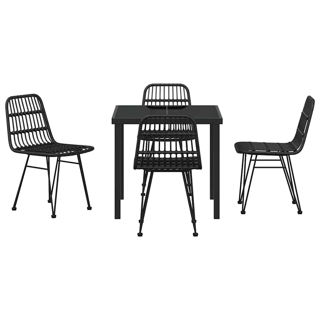 Tuin eettafelset 5 pcs Zwart Gepoedercoat staal – afbeelding 7