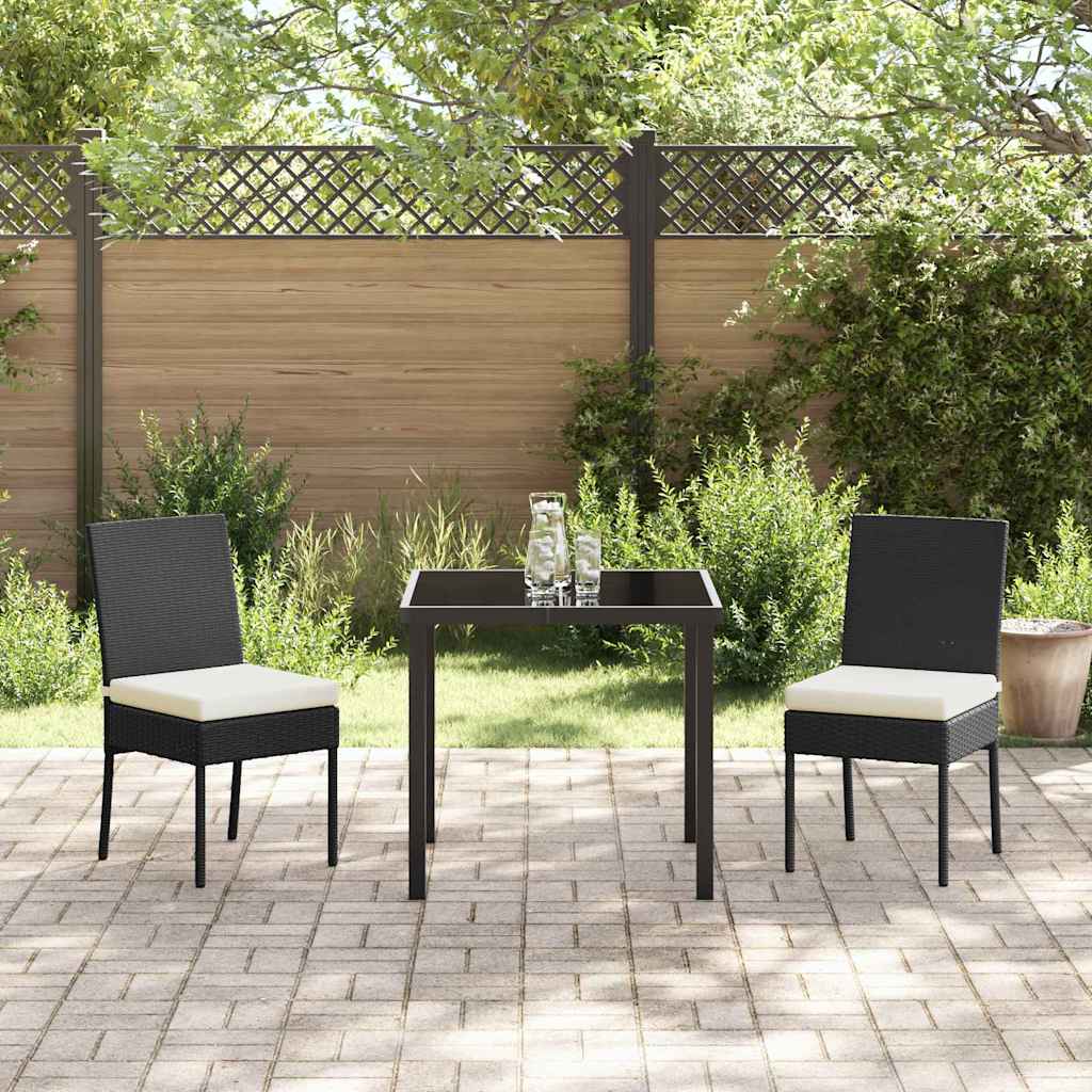 Tuin eettafelset 3 pcs Zwart Gepoedercoat staal – afbeelding 4