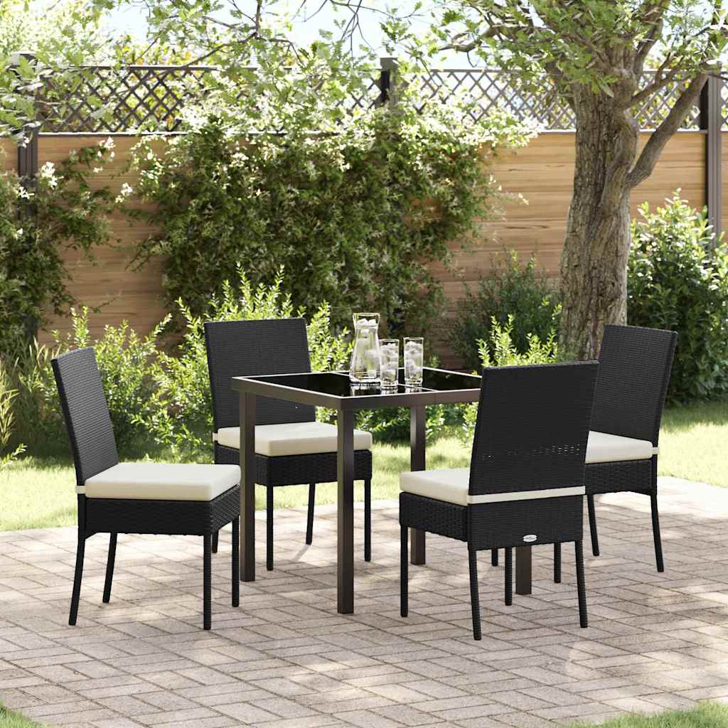 Tuin eettafelset 5 pcs Zwart Gepoedercoat staal – afbeelding 1