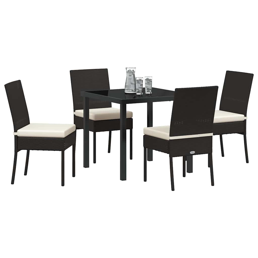 Tuin eettafelset 5 pcs Zwart Gepoedercoat staal – afbeelding 3