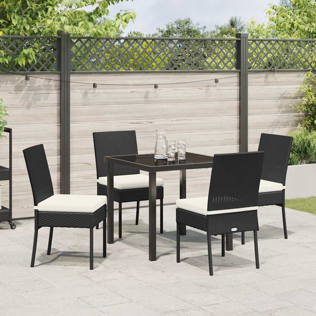 Tuin eettafelset 5 pcs Zwart Gepoedercoat staal – afbeelding 4