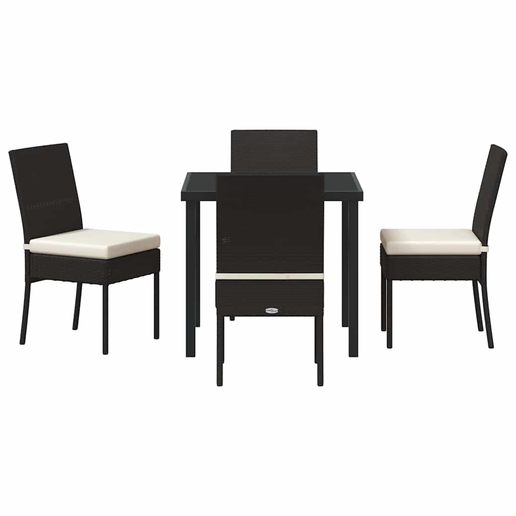 Tuin eettafelset 5 pcs Zwart Gepoedercoat staal – afbeelding 7