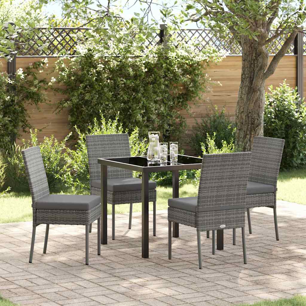 Tuin eettafelset 5 pcs Grijs Gepoedercoat staal – afbeelding 1
