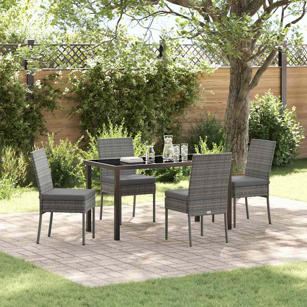 Tuin eettafelset 5 pcs Grijs Gepoedercoat staal – afbeelding 1