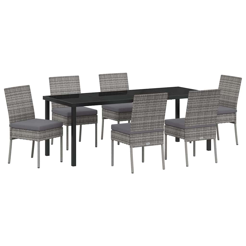 Tuin eettafelset 7 pcs Grijs Gepoedercoat staal – afbeelding 2