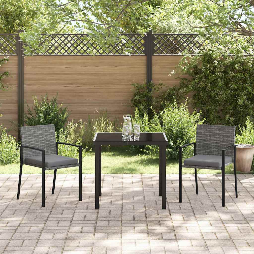 Tuin eettafelset 3 pcs Grijs Gepoedercoat staal – afbeelding 4