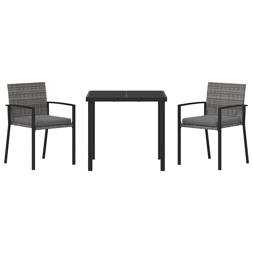 Tuin eettafelset 3 pcs Grijs Gepoedercoat staal – afbeelding 7