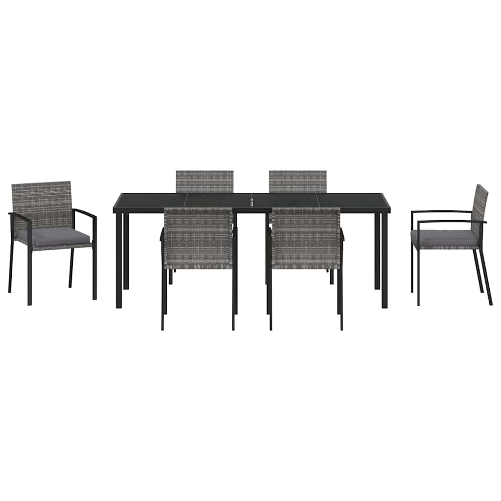 Tuin eettafelset 6 pcs Grijs Gepoedercoat staal – afbeelding 7