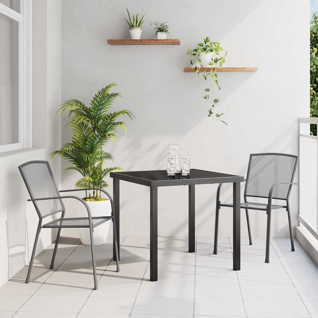Tuin eettafelset 3 pcs Antraciet Gepoedercoat staal – afbeelding 1