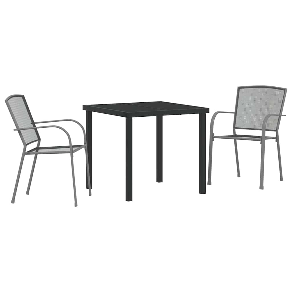 Tuin eettafelset 3 pcs Antraciet Gepoedercoat staal – afbeelding 2